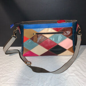 Chaos Multicolor Patchwork Genuine Leather Crossbody Bag One Size